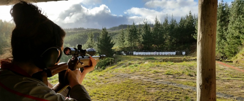 My wife shooting her .22 at the NZDA Auckland 100 metre range.