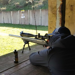 My shooting buddy putting together an easy 18 mm group at 100 metres with the Tikka and Viper PST on his first go with this rifle.
