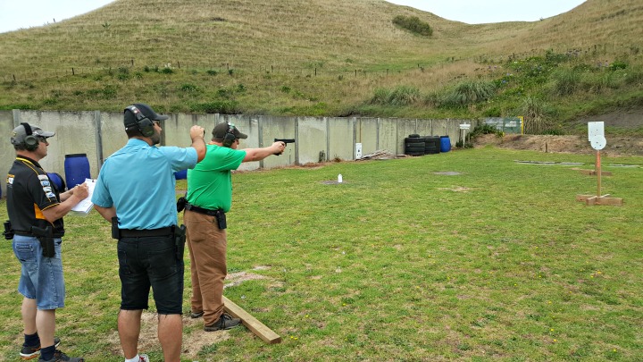 The author engages some steel downrange.