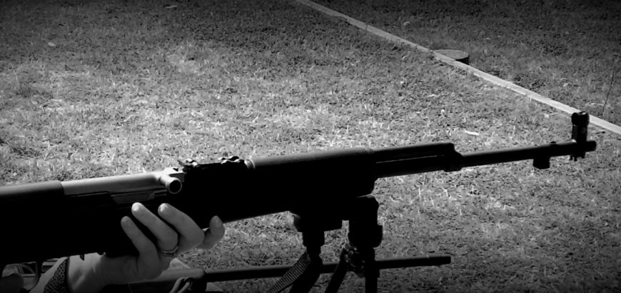 SKS on bipod at the range.